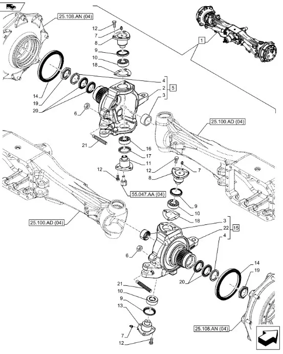 87349641 - Сальник ступицы моста передн. Pm.155, T6090